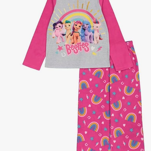 NWT 10 my little pony  BESTIES sunny rainbow pajamas birthdays winter horses pjs - Picture 1 of 8